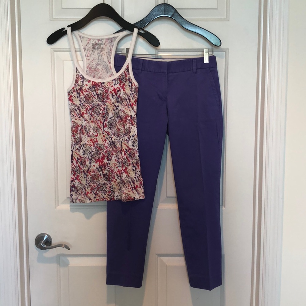 J. Crew pants with T-tank.